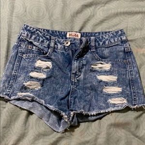 Mudd ripped jean shorts.